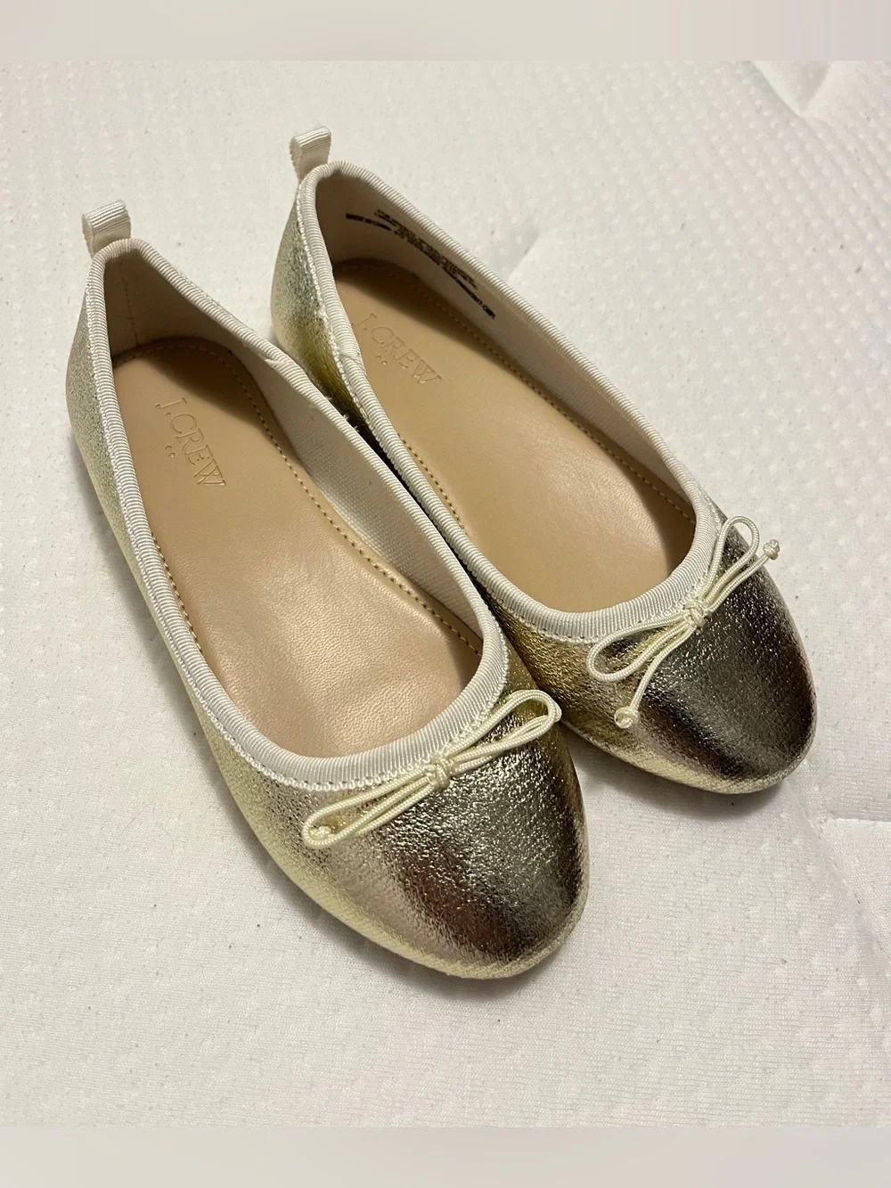 J. Crew Metallic Gold Ballet Flats
